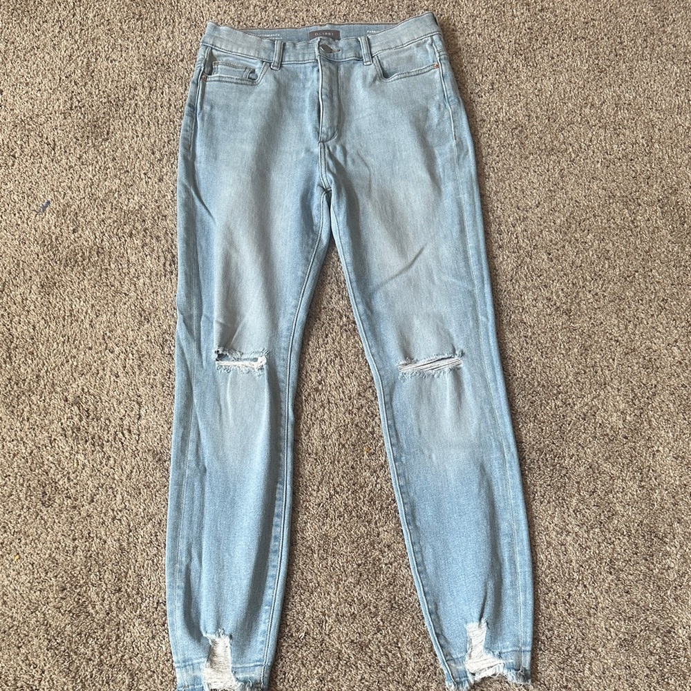 DL1961 Light Blue Distressed Skinny Jeans